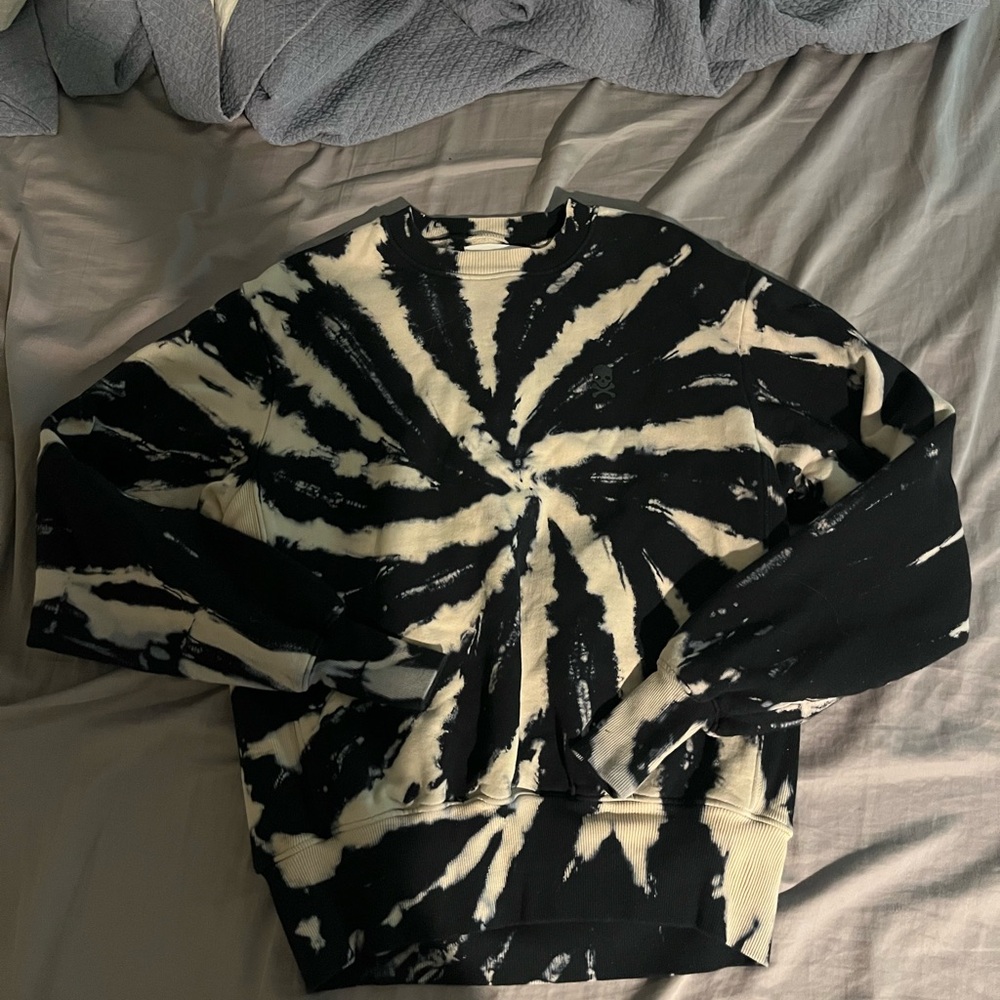 SOUL CYCLE Black & Cream Tie-Dye Crewneck Sweatshirt